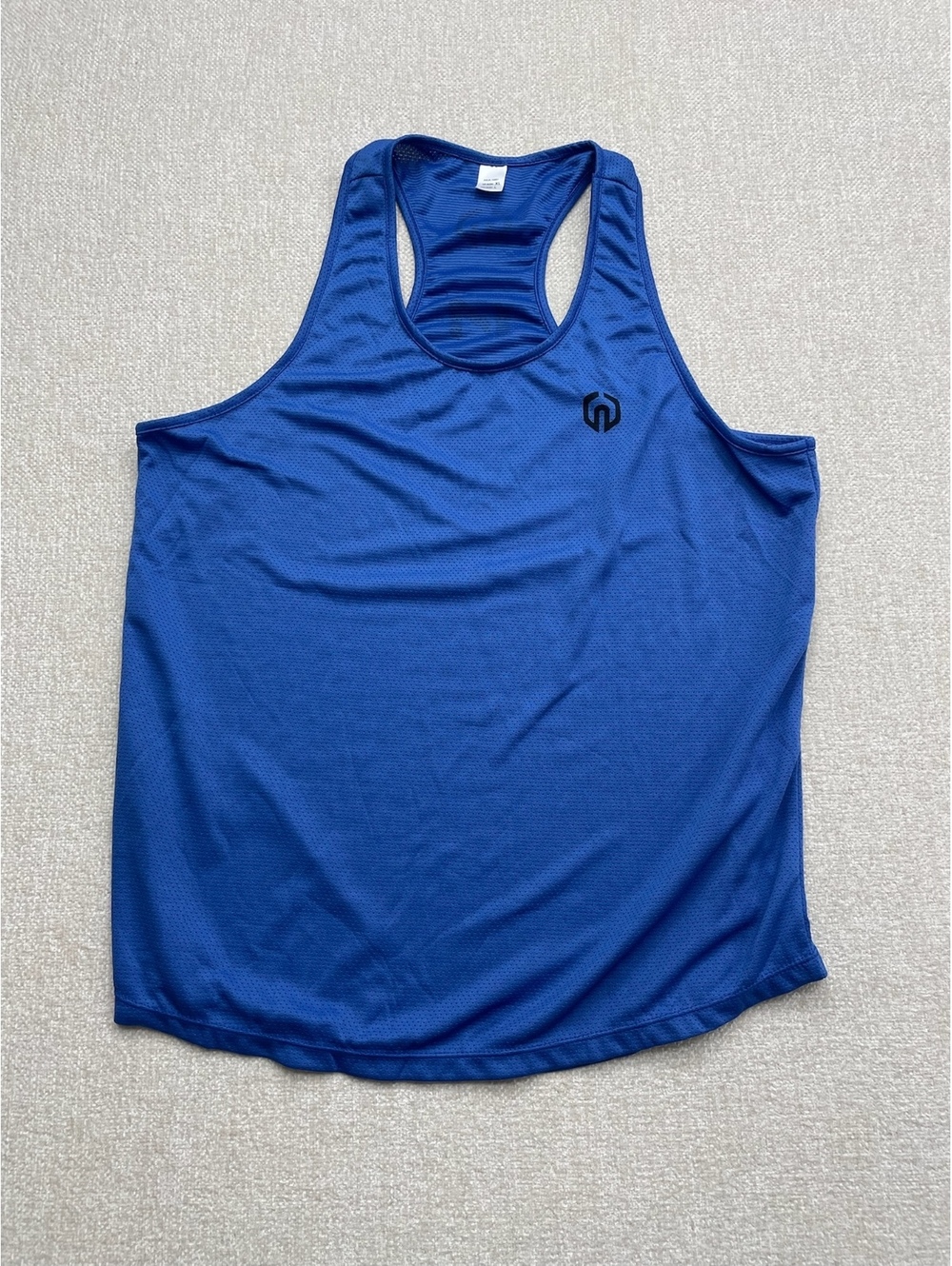 Neleus Men's Blue Performance Racerback Tank Top size L